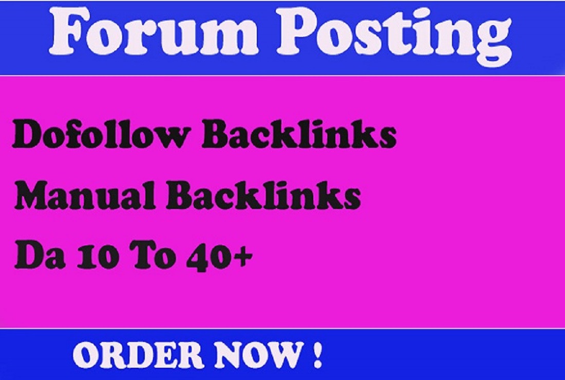 I will provide 40 top quality Forum Posting Backlinks on high DA site
