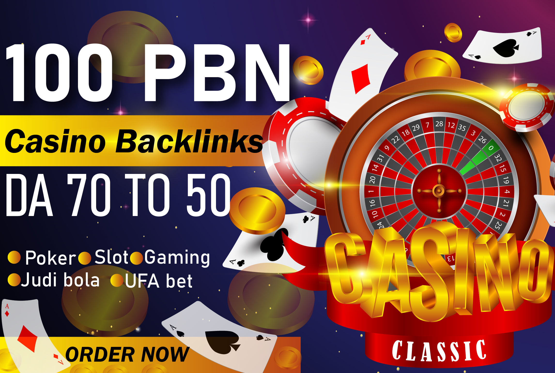 100 JUDI BOLA, CASINO, POKER, GAMBLING, DA50-70 PBNs Post Boost Website Ranking Highly Recommended