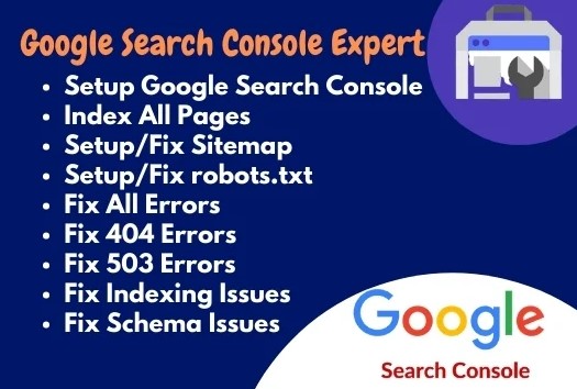 I will fix search console, semrush audit, ahref erro...
