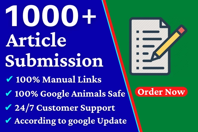 Provide manual article submission with high quality backlinks