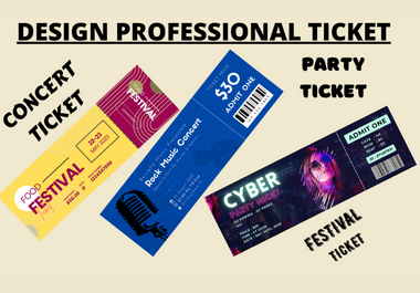 Design events, concerts, movies, party tickets, or pass