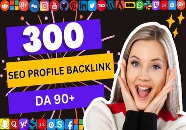 White hat 200 High Authority SEO Profile Backlinks up to da 90 site