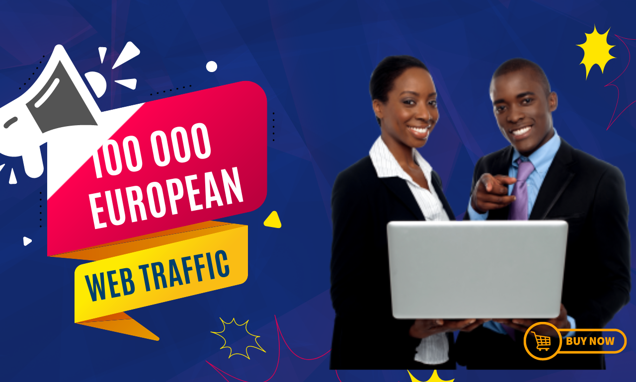 100000 Traffic European from Search engine & Social Media
