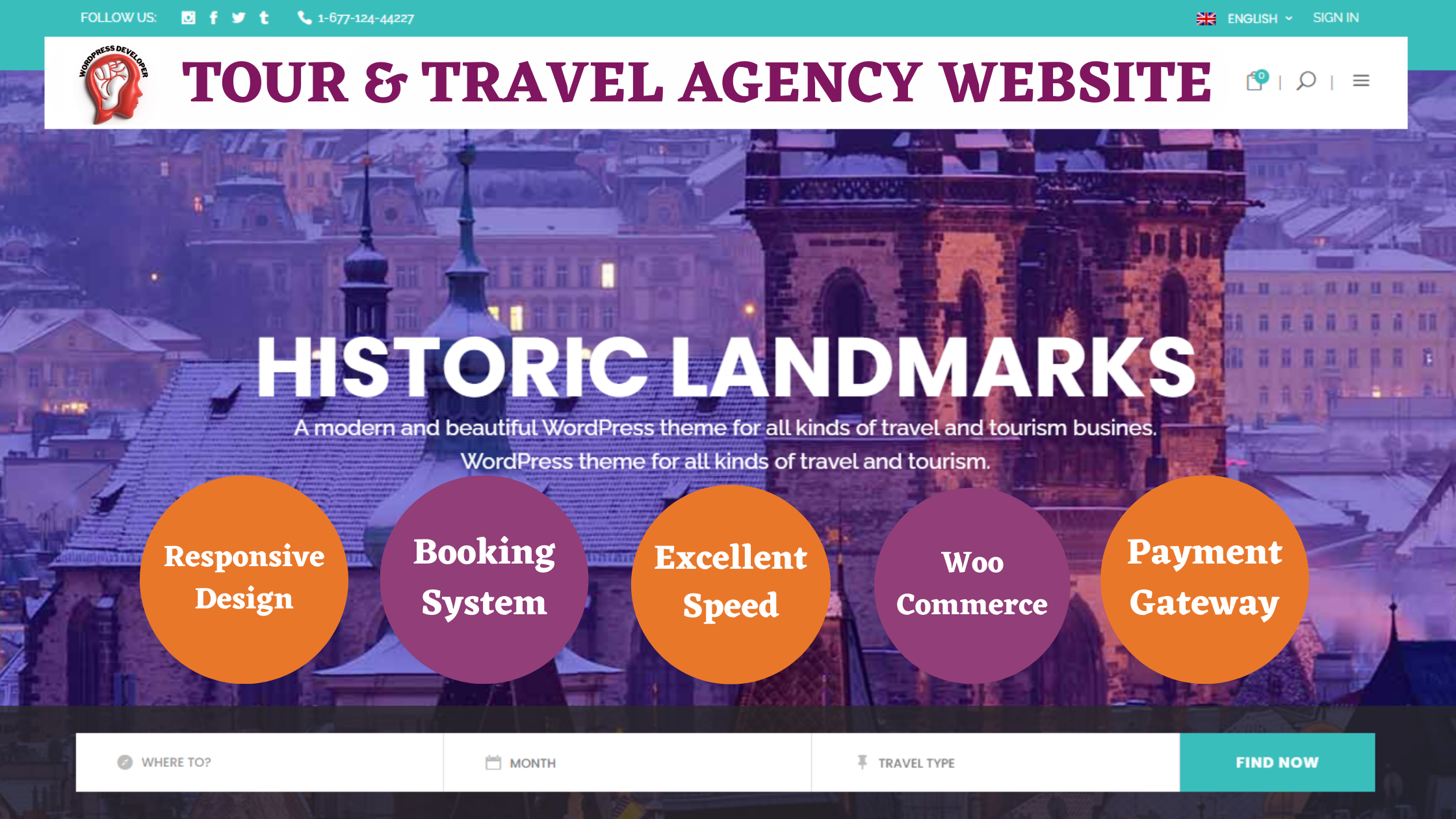 I will Build a responsive Tour and travel agency website for your Business