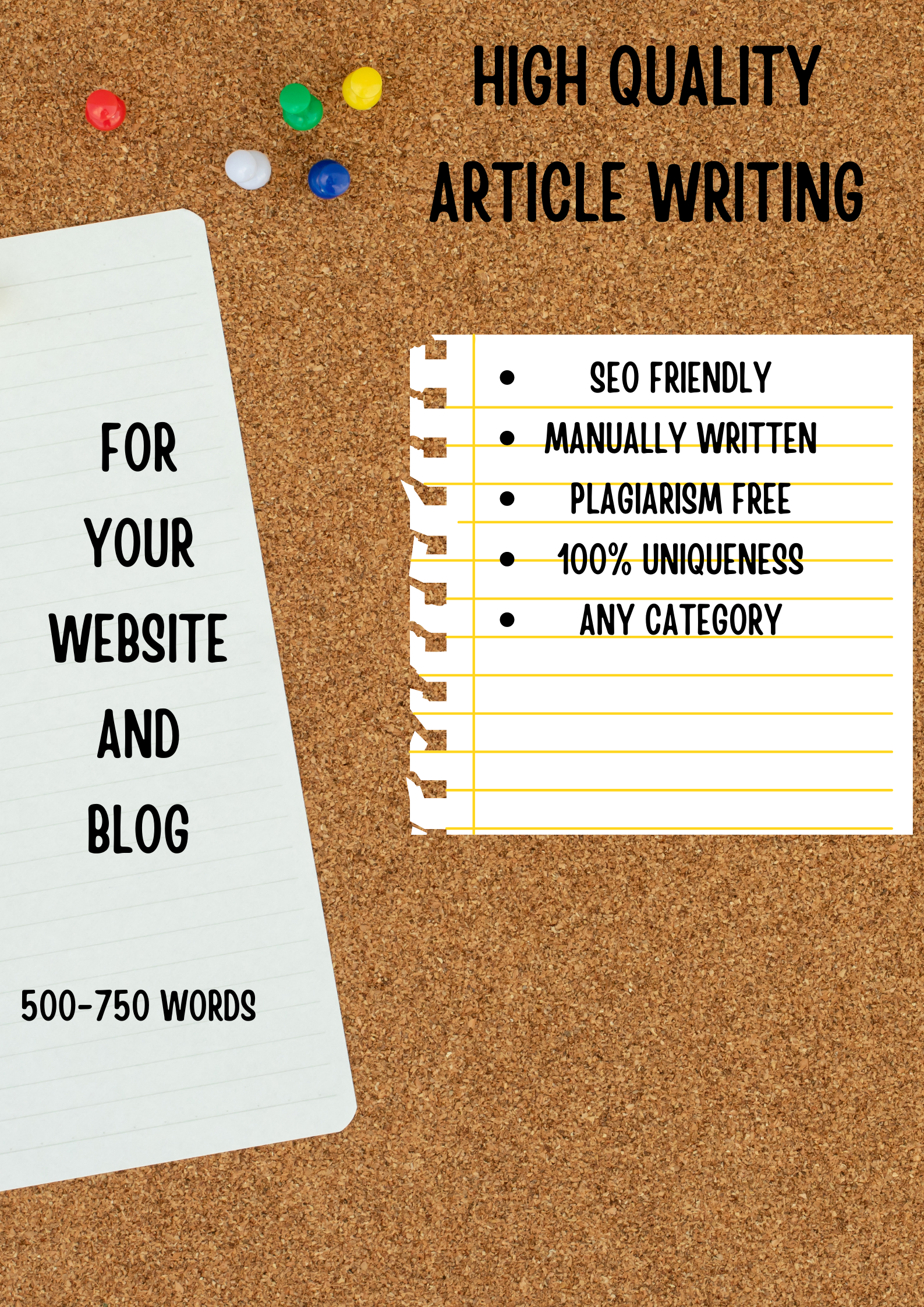I will write 500-750 words articles in Any Niche