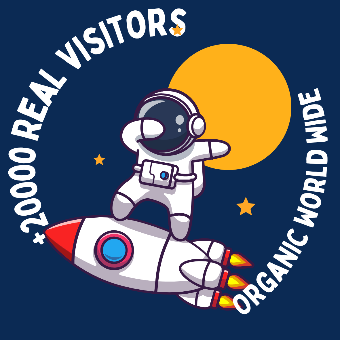 Get over 20,000 real organic human visitors for your website 