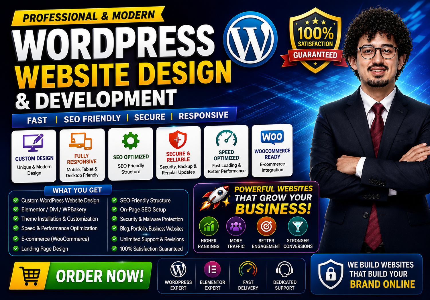 I Will Build a Modern Responsive SEO Friendly WordPress Website for Your Business
