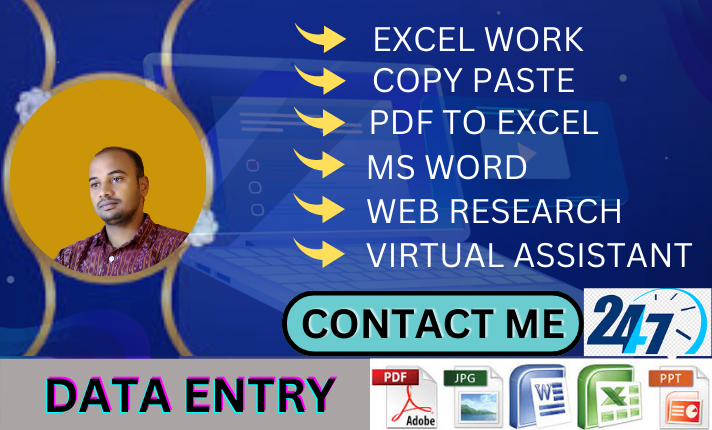 I will do professional data entry, web search, copy paste, excel work