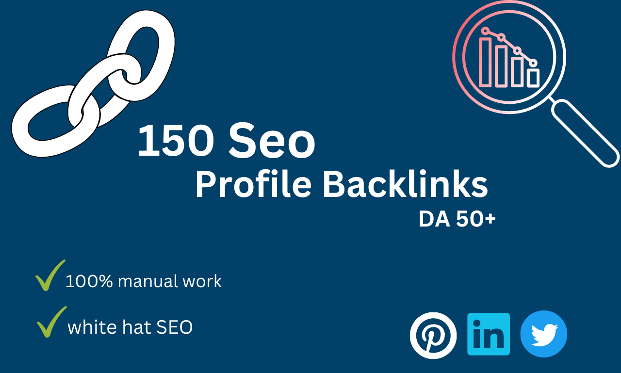 I will build 150 high da profile backlinks manually