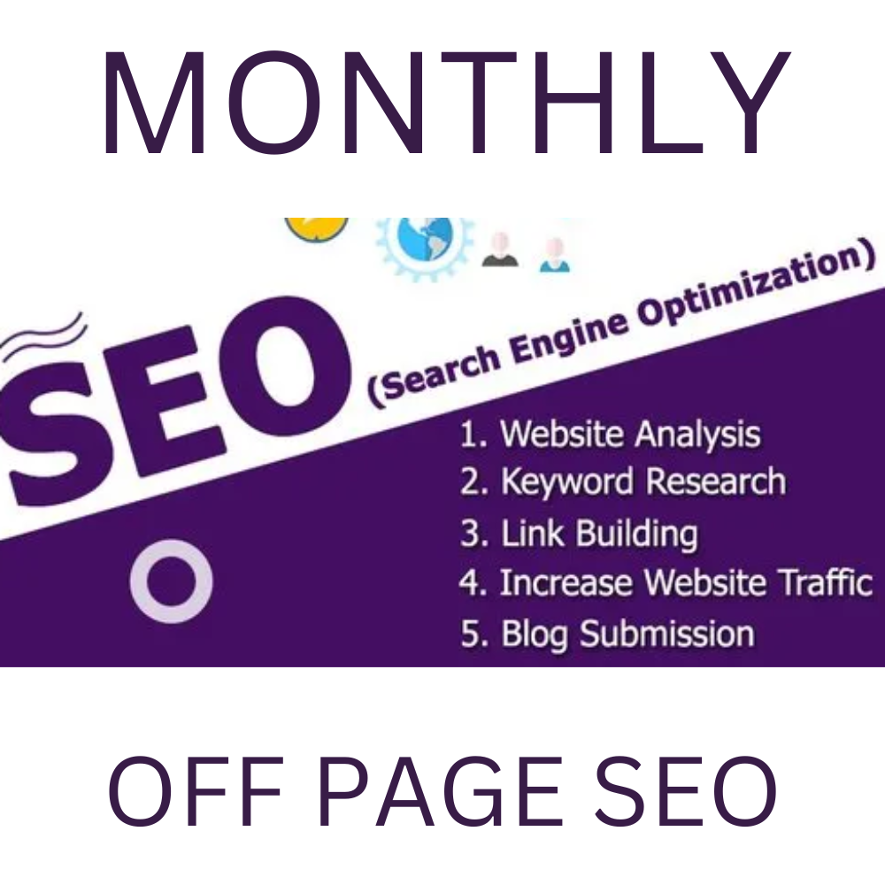 Monthly off page SEO with white hat dofollow backlink...