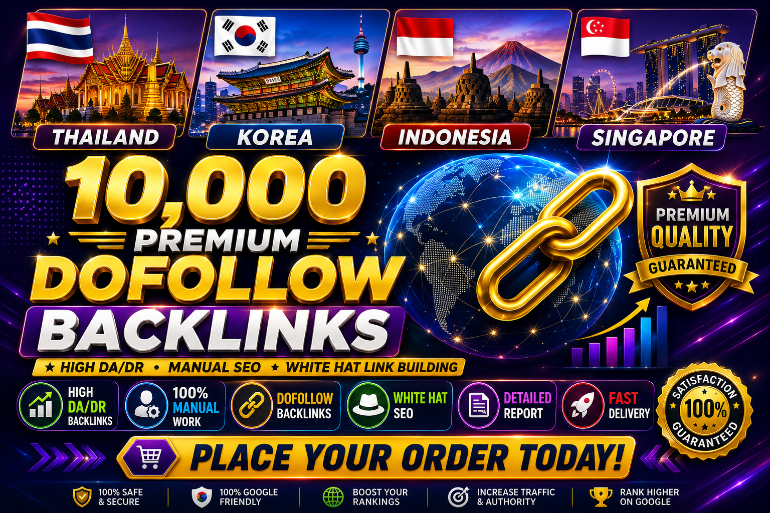 Premium 10,000 Dofollow Backlinks with DA50+ Authorit...