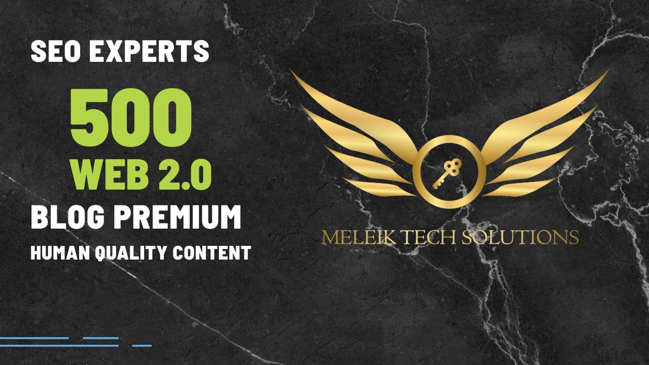 Build Web 2.0 Blogs Premium Human Quality Backlinks Get Website Traffic & Rank On Google's 1st Page