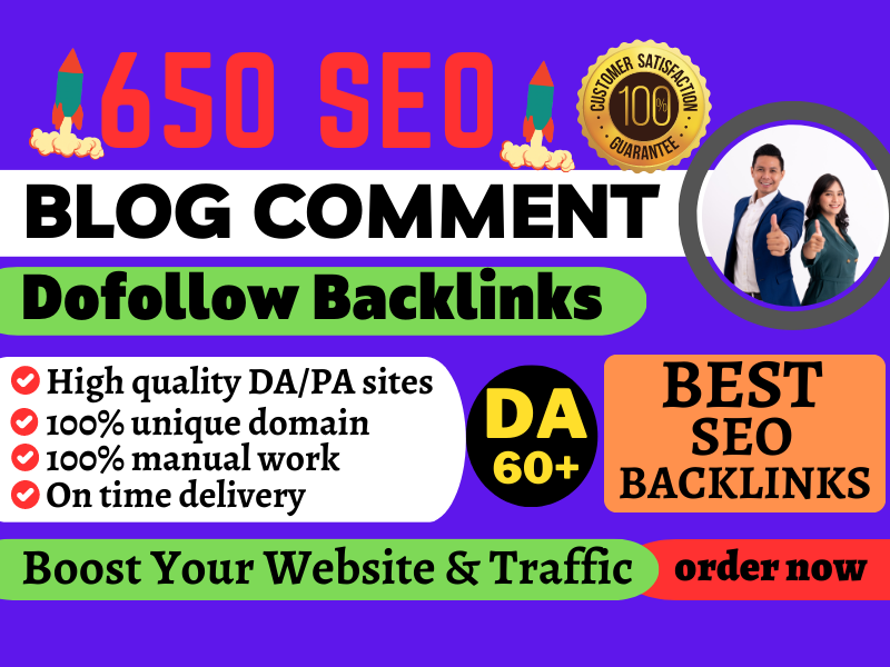 I will provide 150 dofollow blog comment SEO backlinks high quality DA PA