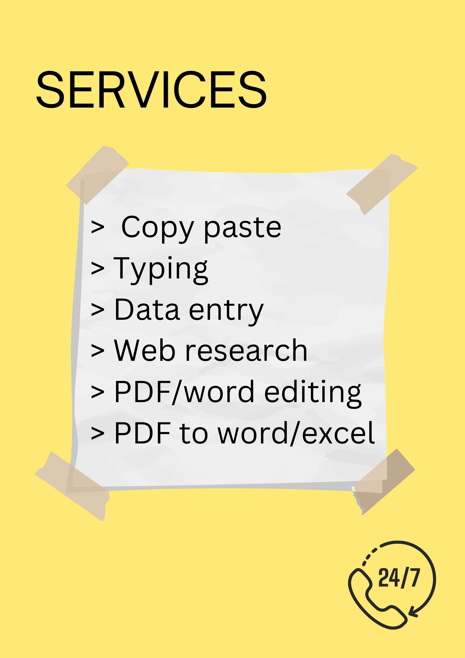 I can do Data entry work, typing, copy paste, excel and more