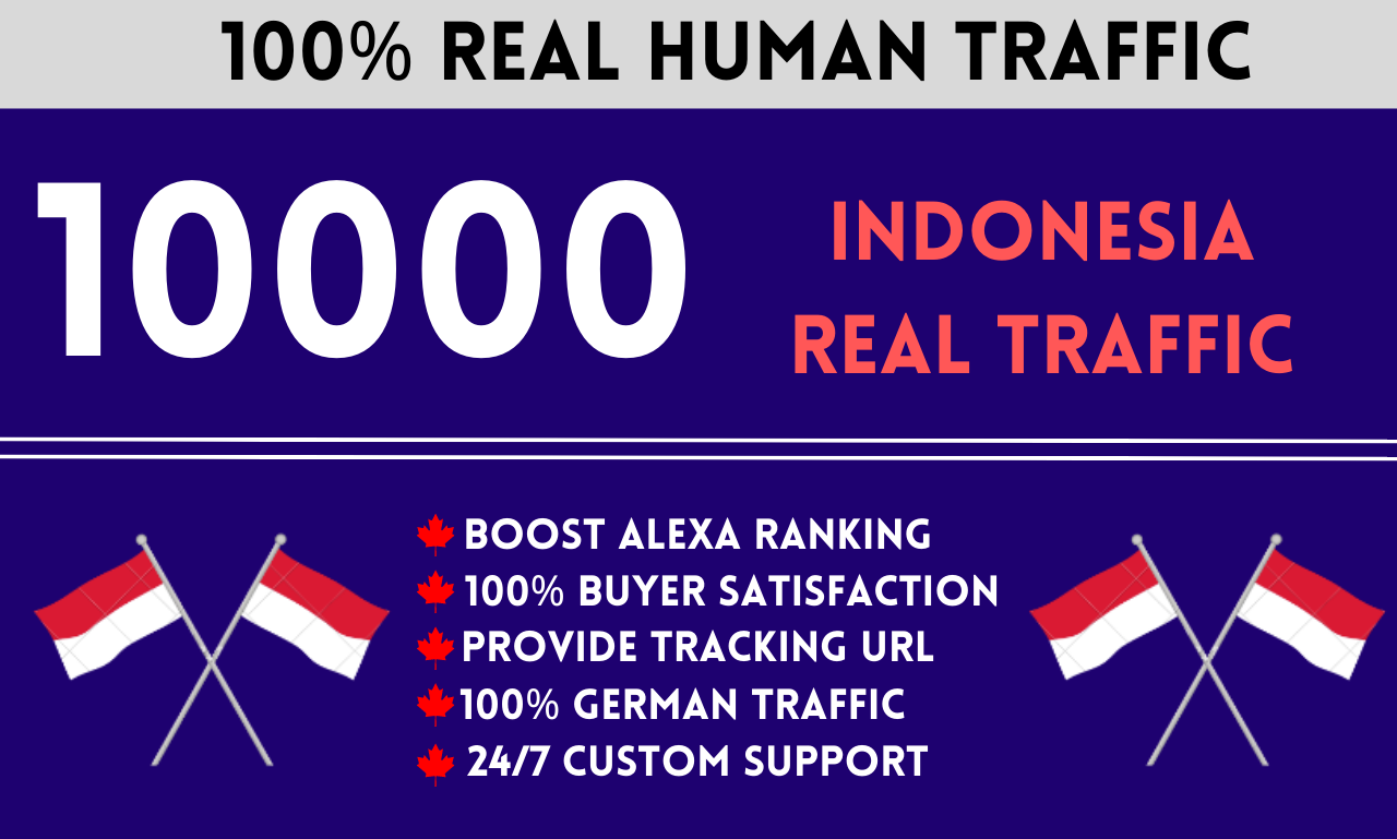10000 Indonesia Real Web Traffic for 10 Days
