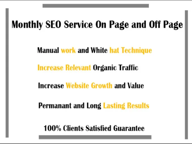 You will get Monthly SEO service (on page and off page) leads to a first page on Google