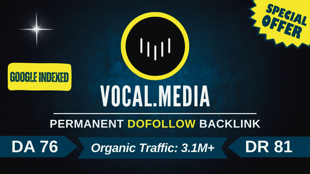 Write And Publish a guest post on Vocal.Media (DR 82)