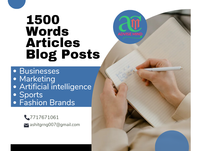 1500 words of Quality Content Writing for Blog Posts/Articles, .
