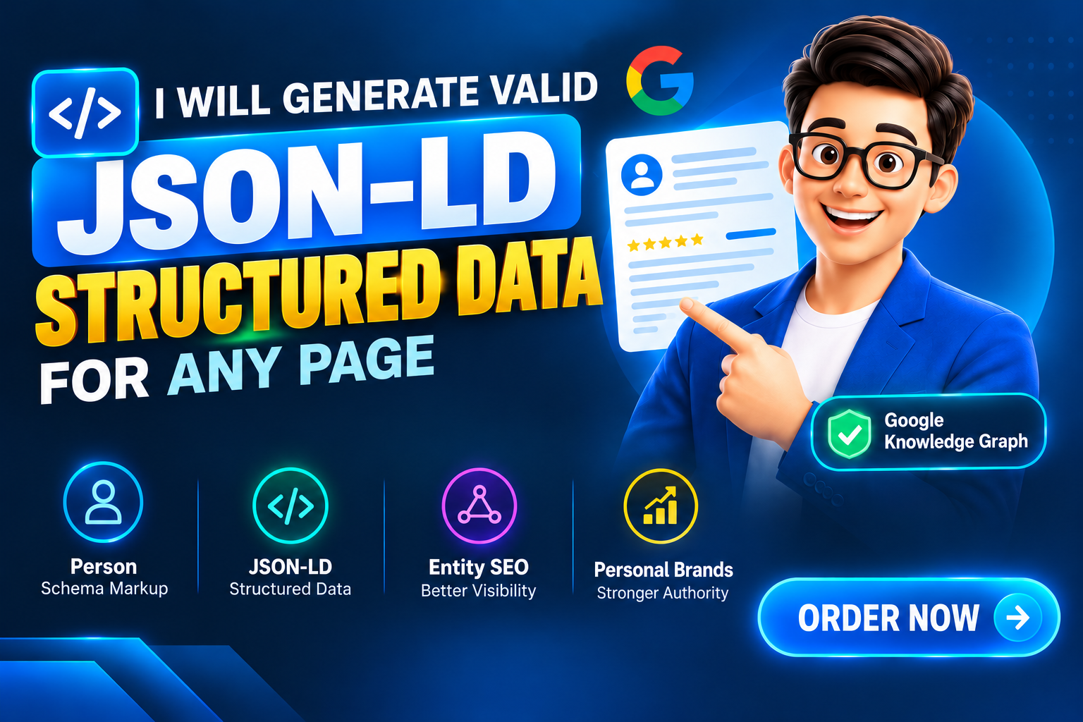 I will generate valid JSON-LD structured data for any page