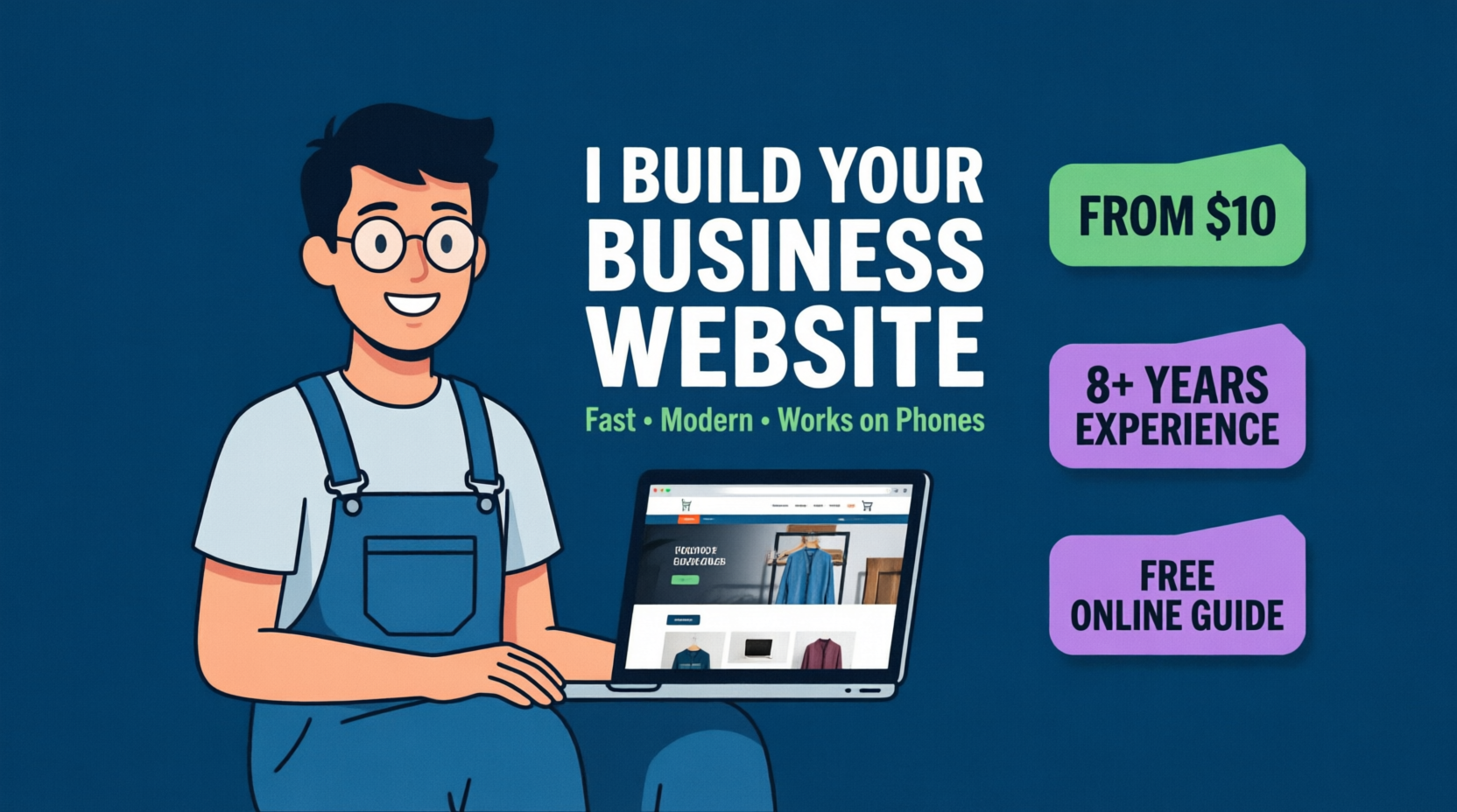 I will build a modern business website or online stor...