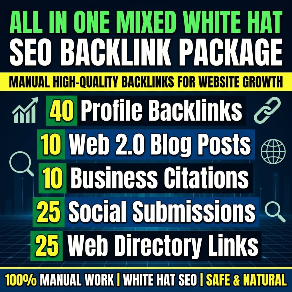 All in One Mixed White Hat SEO Backlink Package