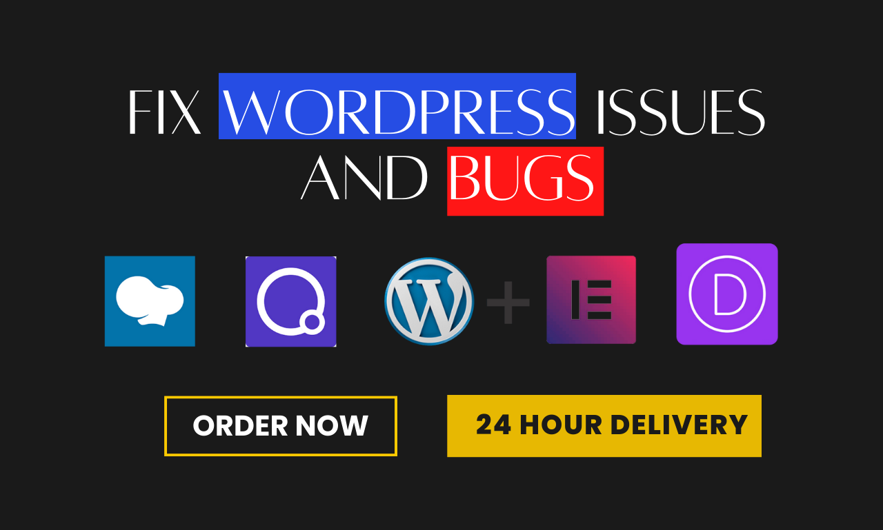 Fix wordpress website issues, errors, bugs, HTML, CSS and elementor pro