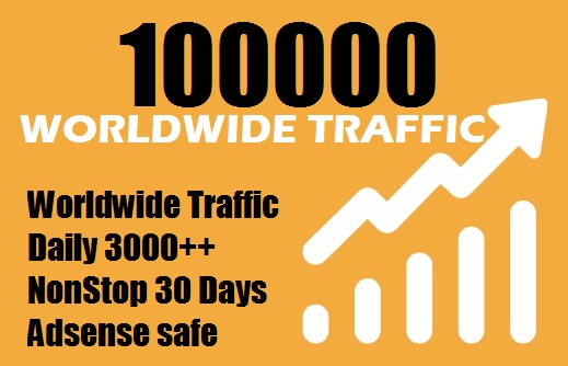 100,000 Genuine Real Traffic To Your Website For 1 month