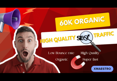 60000 High quality SEO focused organic booster website traffic