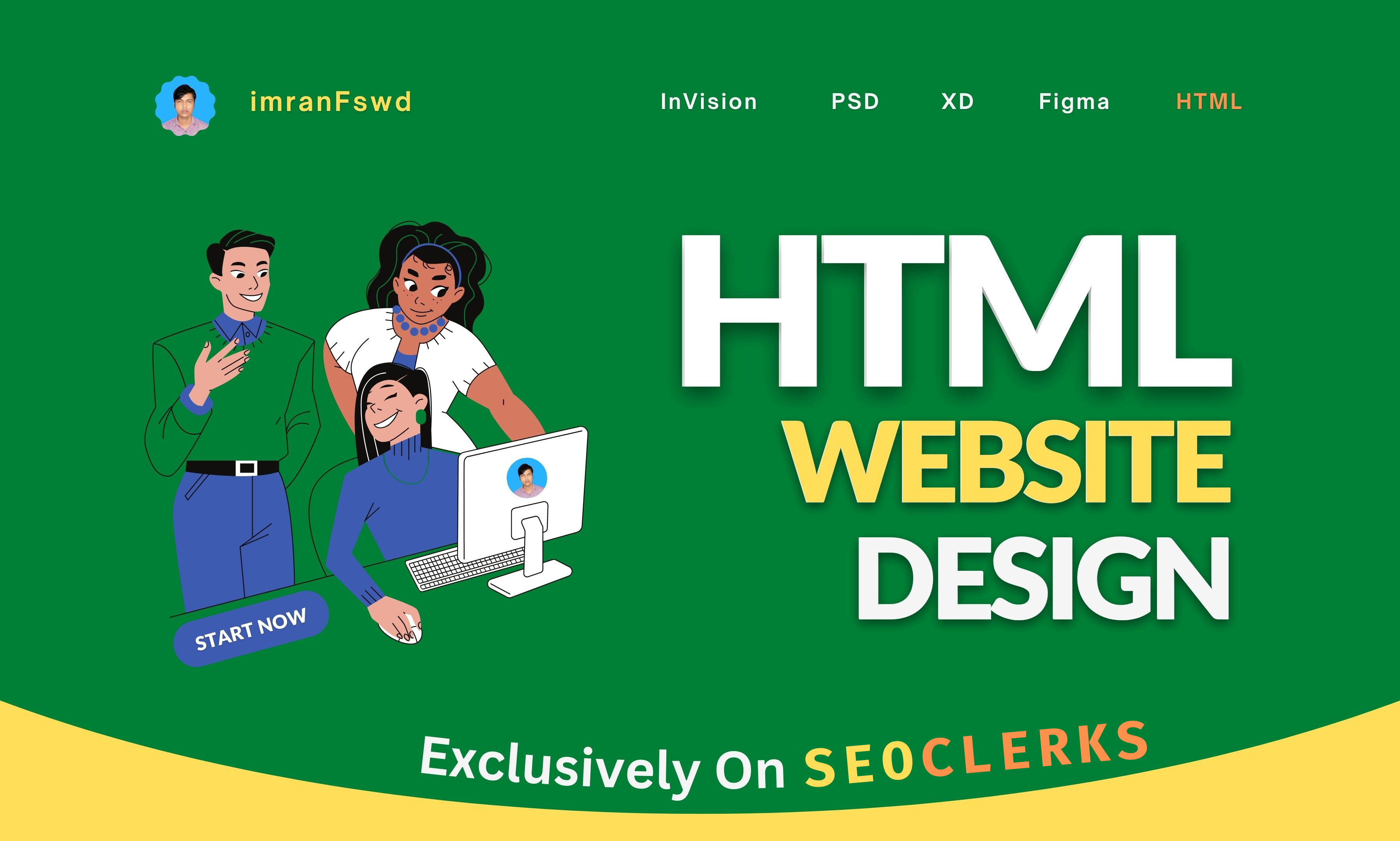 I Will Build HTML CSS Website, Convert Figma To HTML Website, XD To HTML Website Design Basic