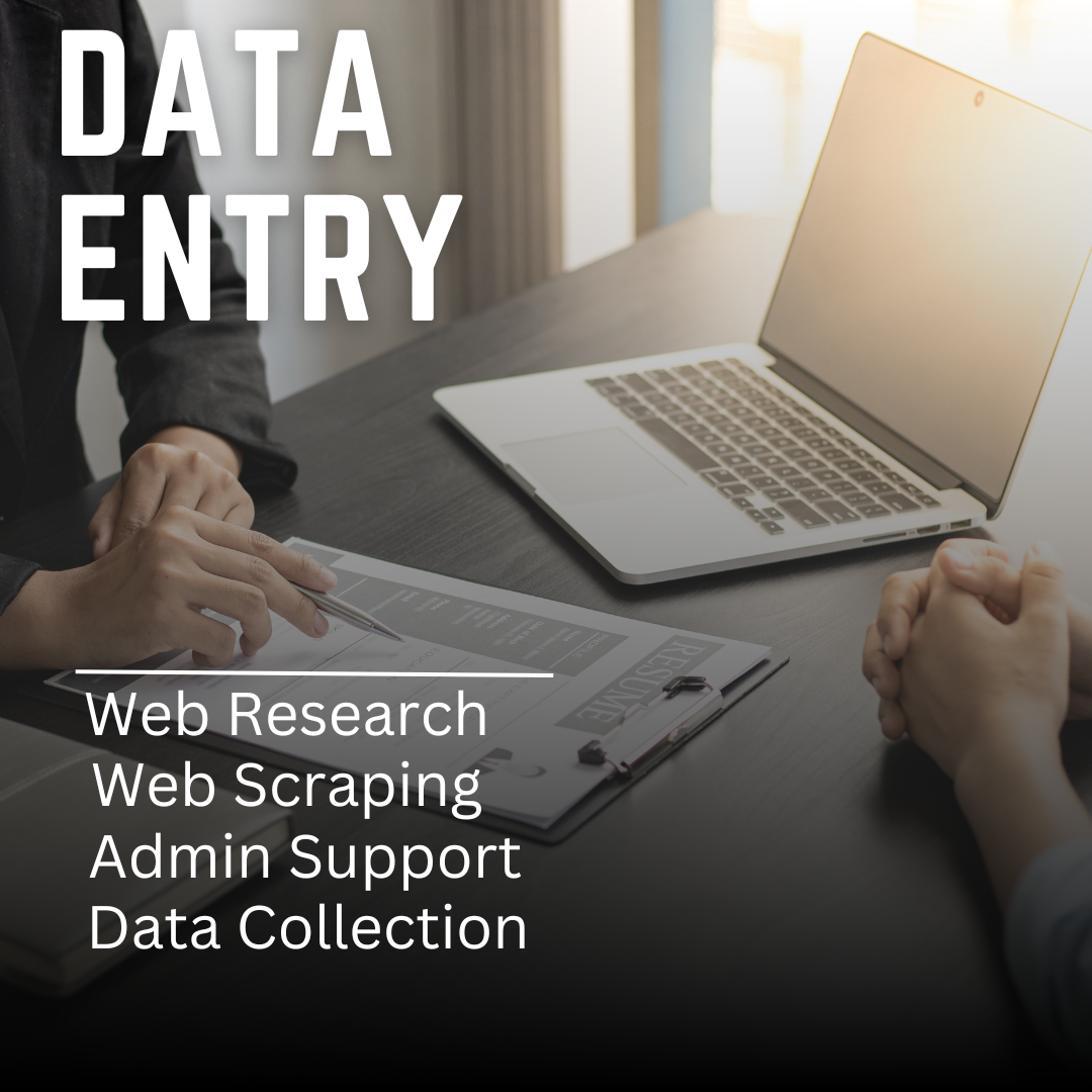 I will do Data entry, web research, web scraping and admin support