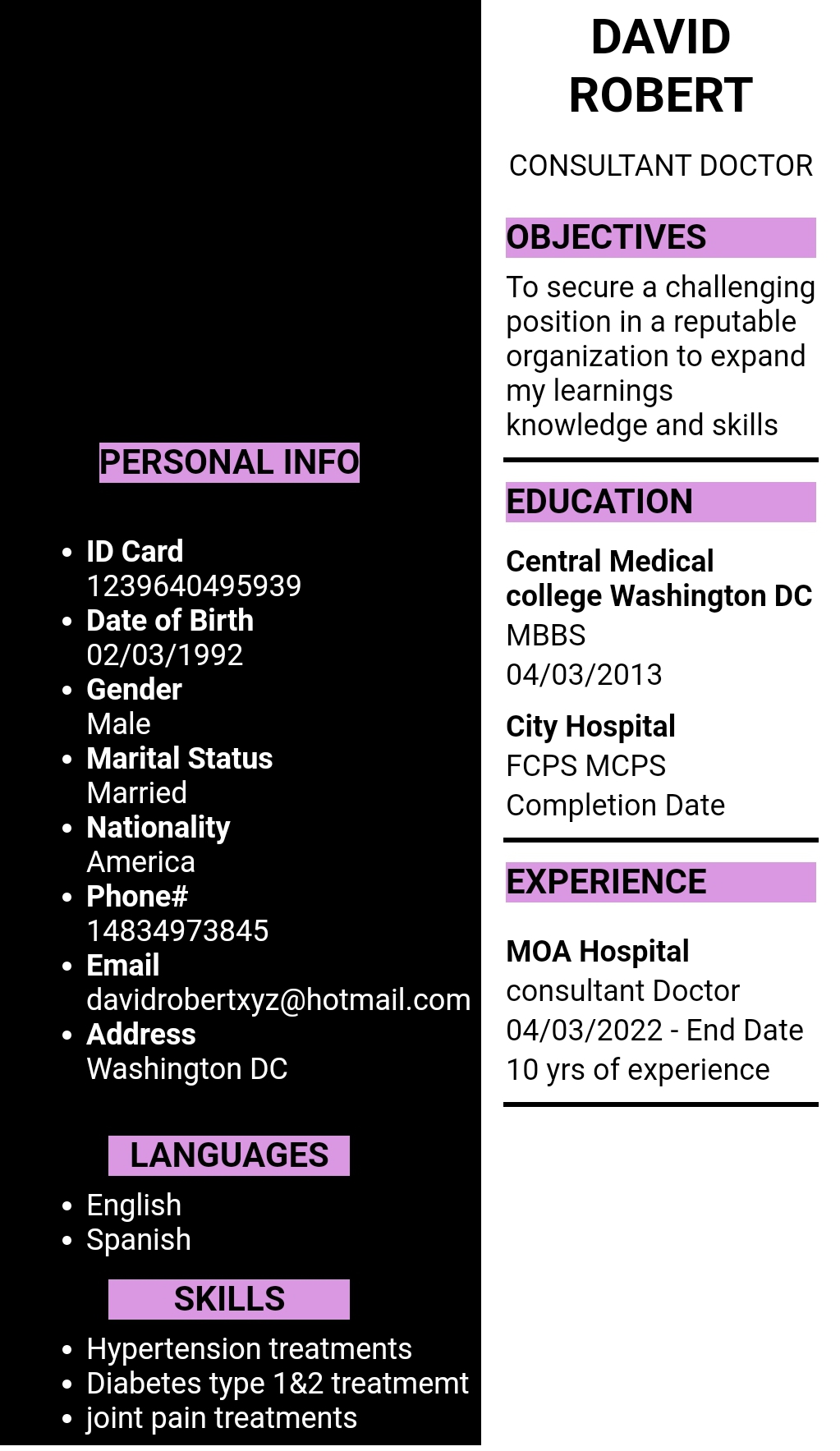 I will create your resume in 1day with perfection