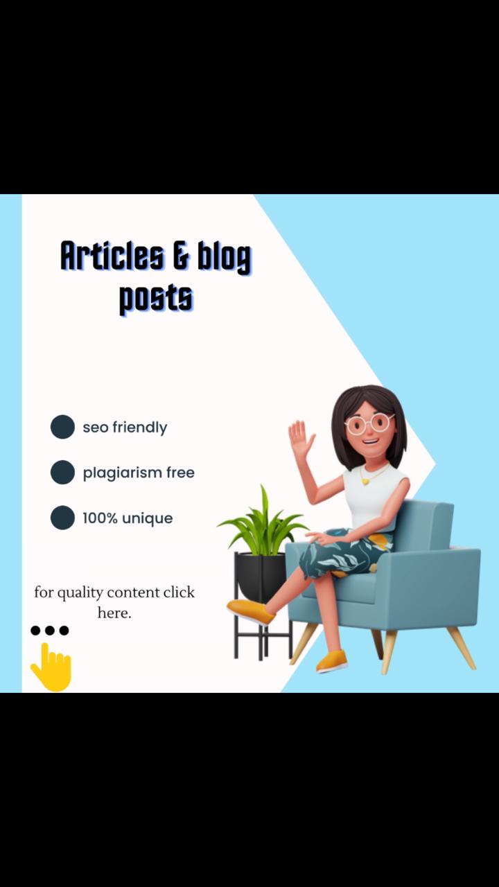 I will write seo-friendly article & blog post for you