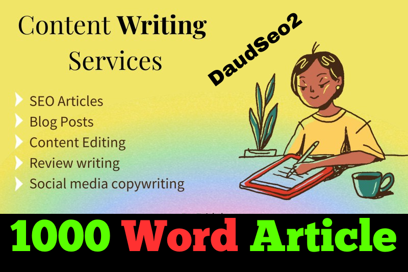 I Will Write An Article Thats 1000+ Words, Well Researched And SEO Optimized,Unique, Plagiarism Free