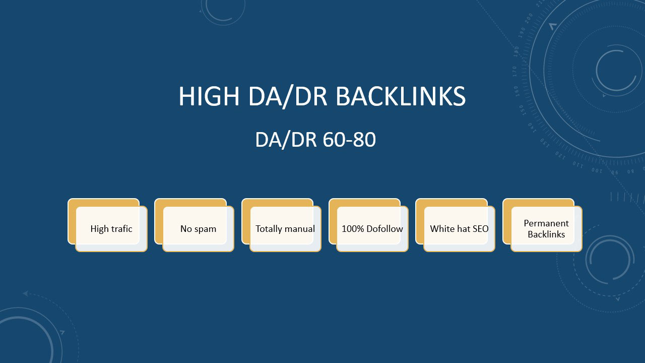 100 high da/dr (60-80) dofollow backliinks