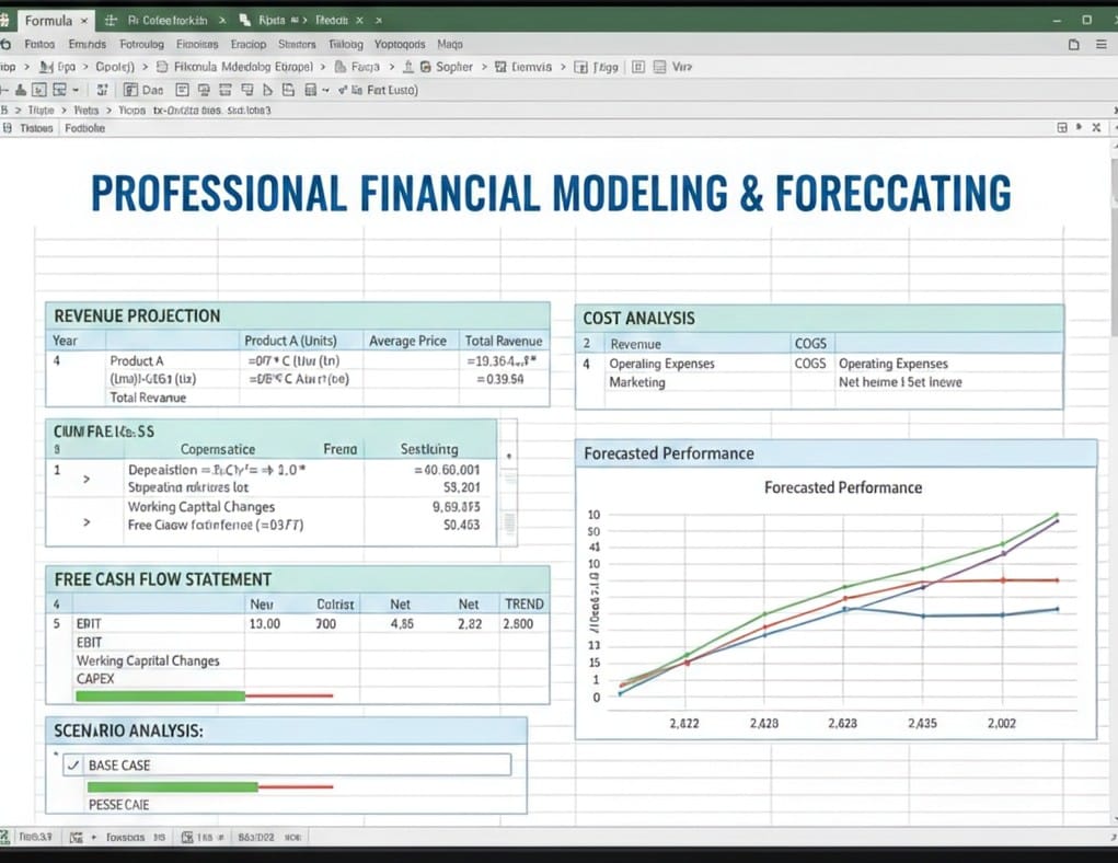 I will create a professional financial model and revenue forecast for your business