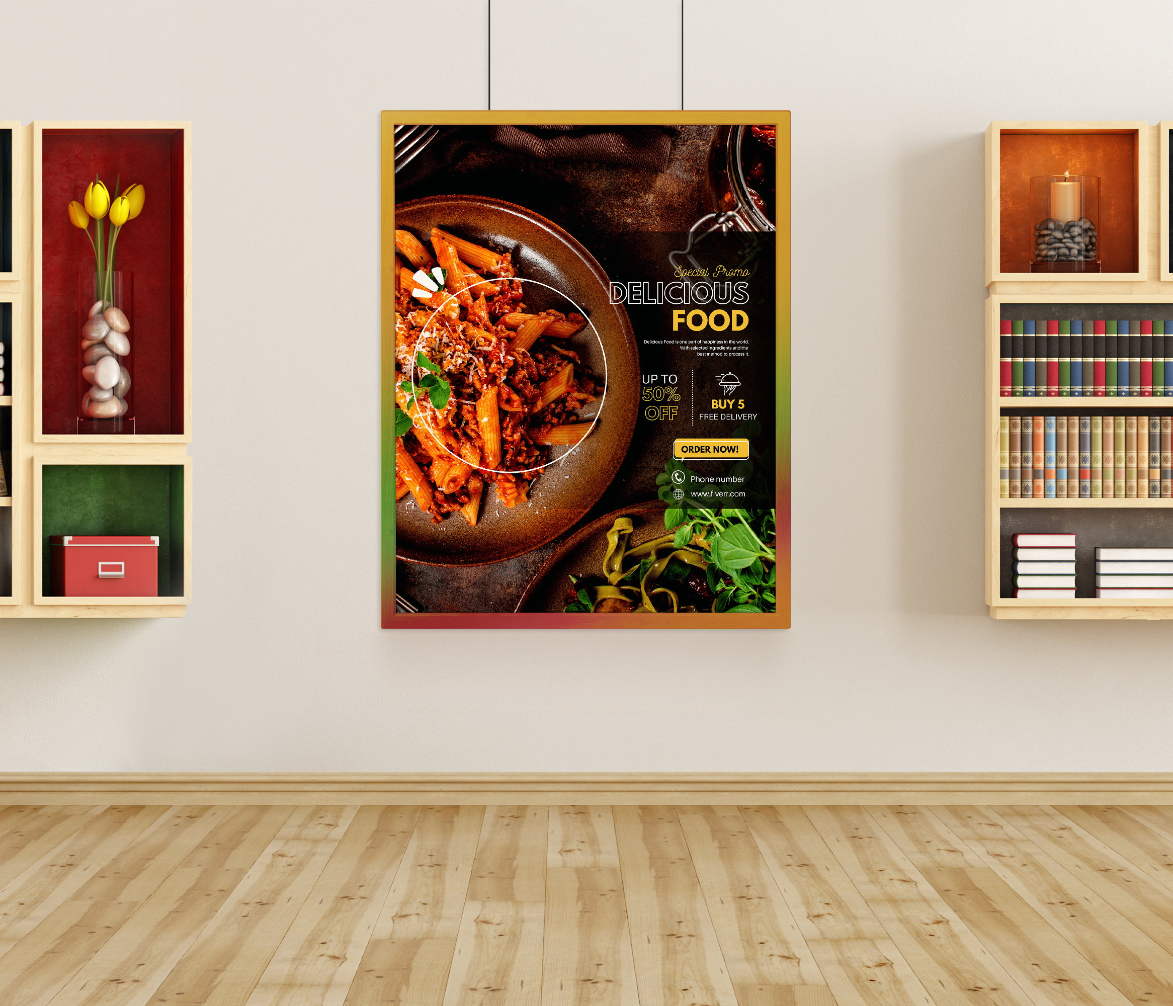 I will design restaurant food menu, static screen menu board, flyer, or banner