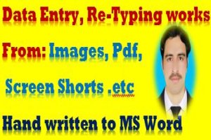 I will do fast and accurate Data Entry Operator