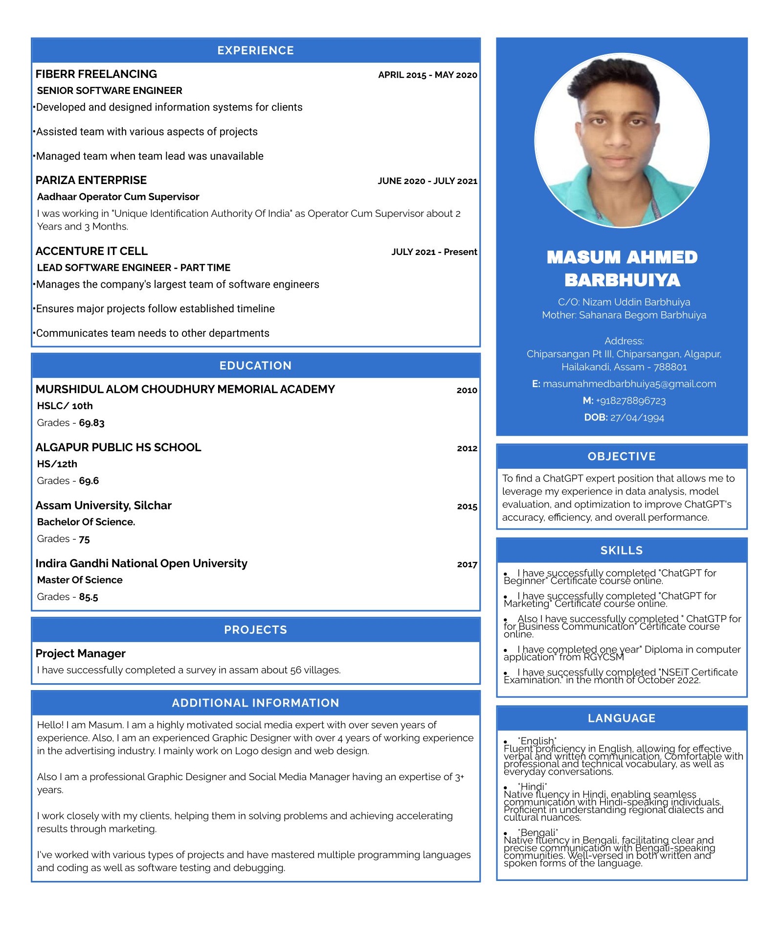 I will design a creative resume and cover letter for you.