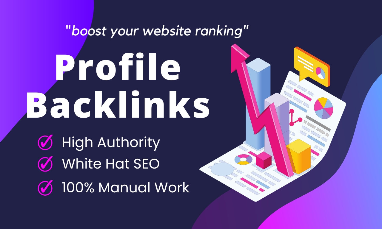 I will build profile backlinks manually high da and less spam score for offpage SEO