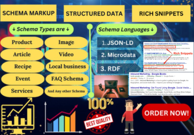I will set up schema markup, structure data, and ri...