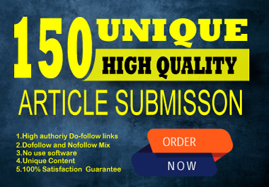I will do 150 unique article submission backlinks