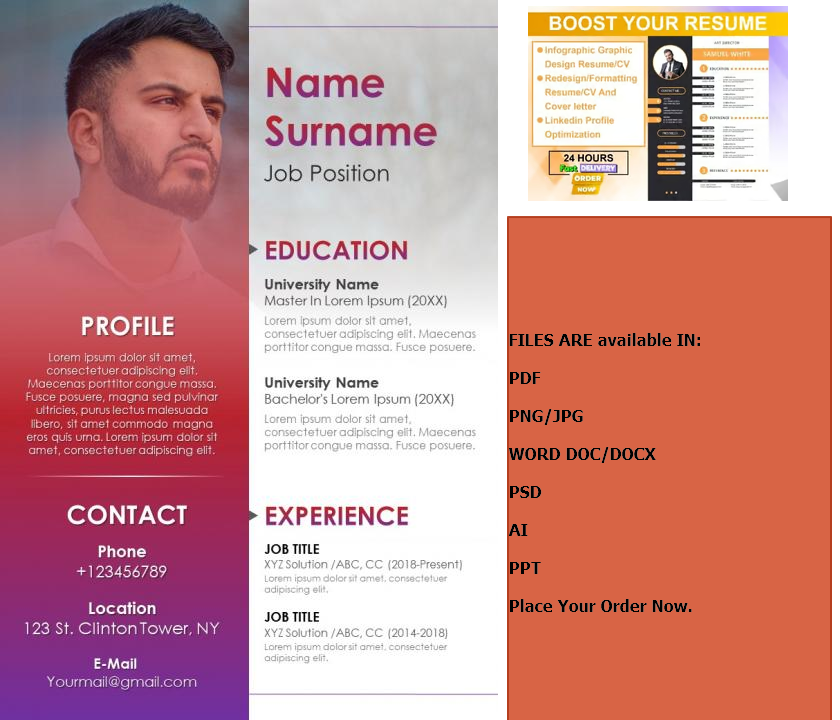Create, Design and Write Professional CV, Resume an...