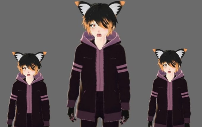 I will do custom vrchat avatar vtuber 3d model furry chibi vrc avatar nsfw anime vroid