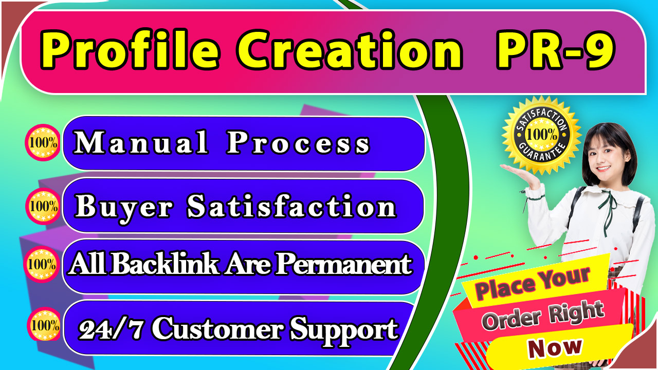 Manually Build 100 PR9 Social Profile Creation High Authority Link Building 