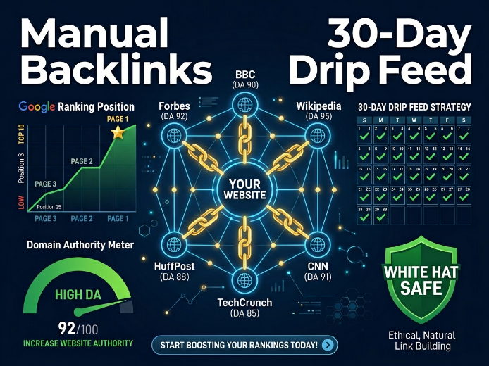 I Will Build Safe Manual High Authority Backlinks with Drip Feed SEO Link Building Campaign