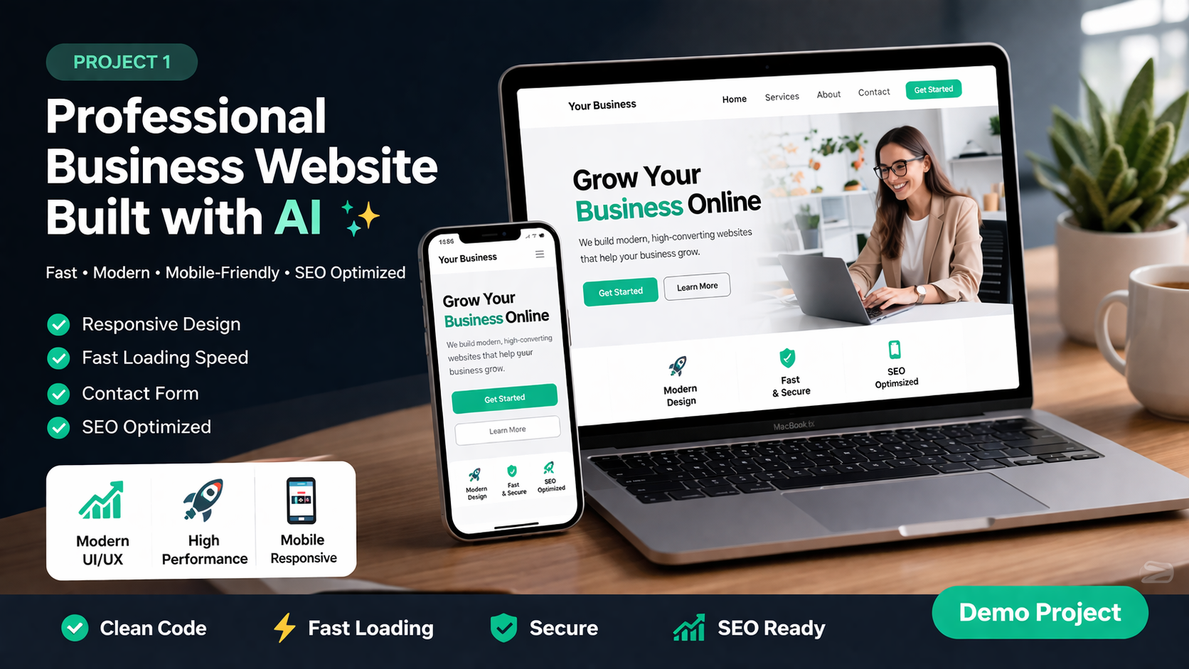 I will design and build your website using AI in 24-4...