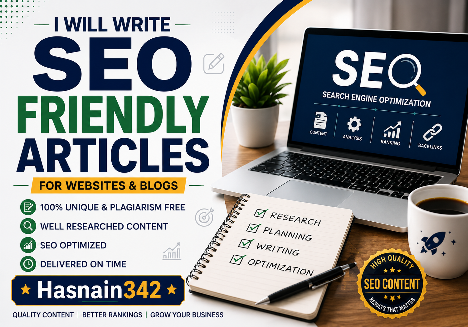 I Will Write SEO Friendly Articles for Websites
