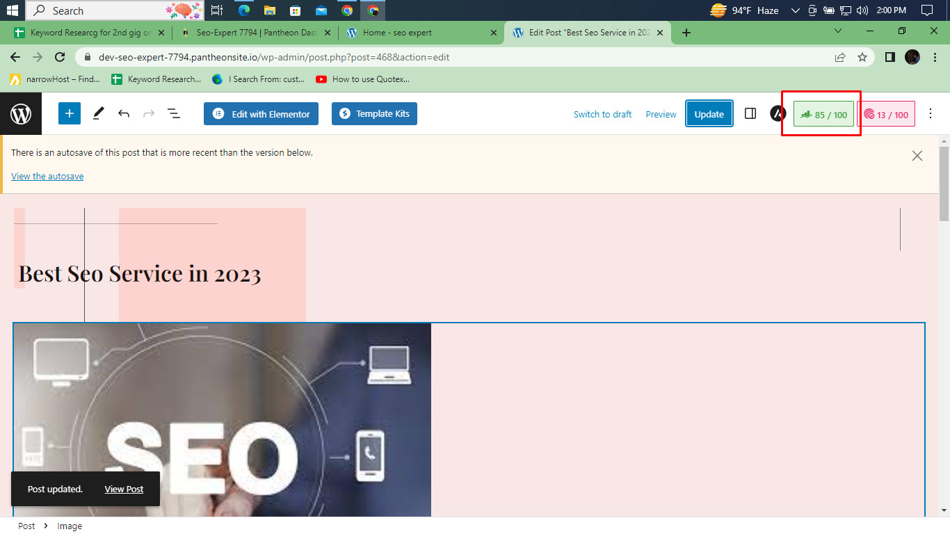 I will do wordpress on page seo with rankmath for website ranking