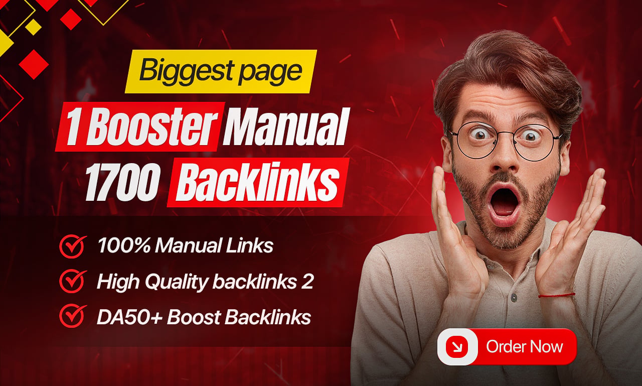 Google Page 1 SEO Rank Booster 1700+ Manual High DA Backlinks for Website Ranking