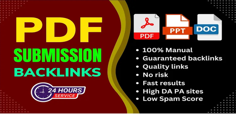 I will do Manual 100 best PDF Submission top Dofollow high DA, PA, site permanent backlinks